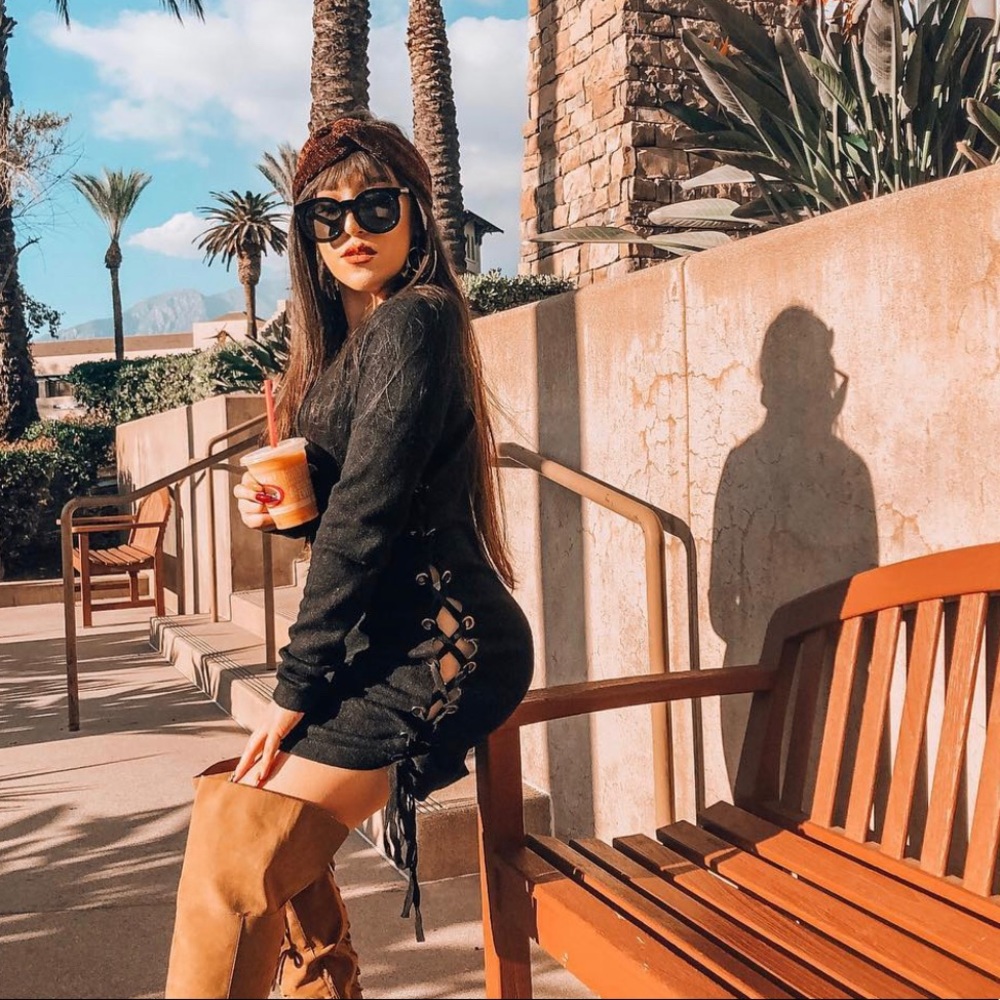 Black sweater dress